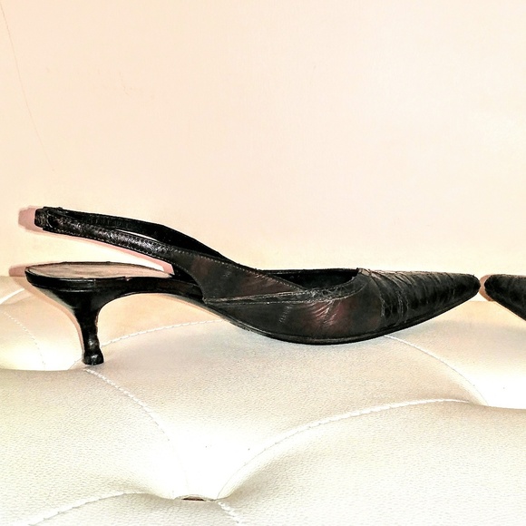 Dolce Gabbana croc  pointed toe kitten heels - Picture 7 of 7